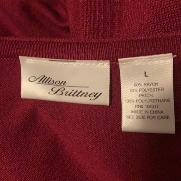 SWEATER DRESS BY ALLISON BRITTANY LONG SLEEVE WINE SIZE LARGE - Picture 4 of 6